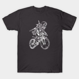 SEEMBO Ninja Cycling Bicycle Biking Biker Bicycling Fun Bike T-Shirt